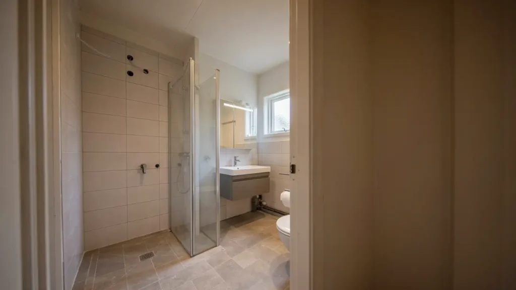 badrumsrenovering med dusch kommod och spegelsk p i sundbyberg